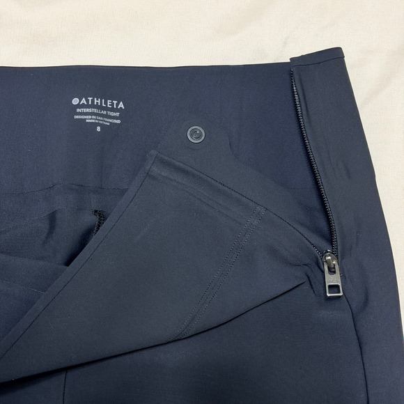 Athleta Interstellar Tight Black Activewear Pants Size 8 Travel Commute Athletic - Picture 9 of 12